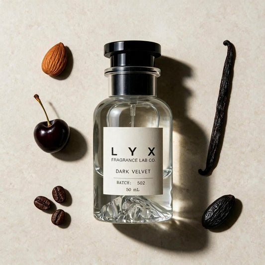 Dark Velvet 502 – flat-lay with its notes