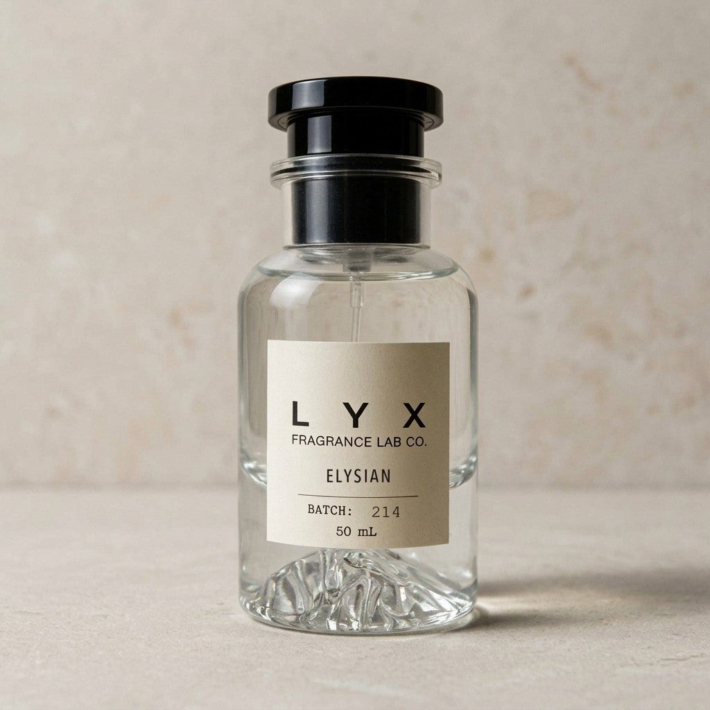Elysian 214 – LYX bottle on pale limestone