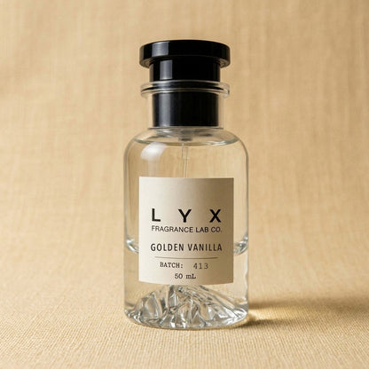 Golden Vanilla 413 – LYX bottle on golden linen