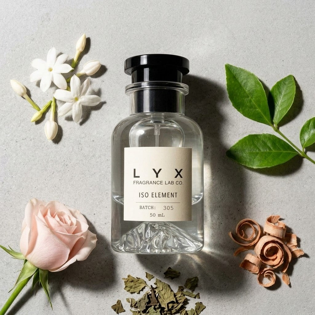 Iso Element 305 – jasmine, green leaves, rose, cedar and patchouli