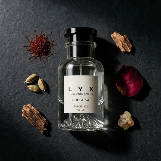 Rouge 54 302 – flat-lay with its notes