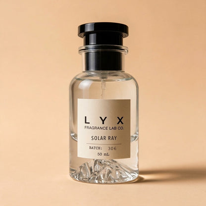 Solar Ray 306 – LYX bottle on peach sand