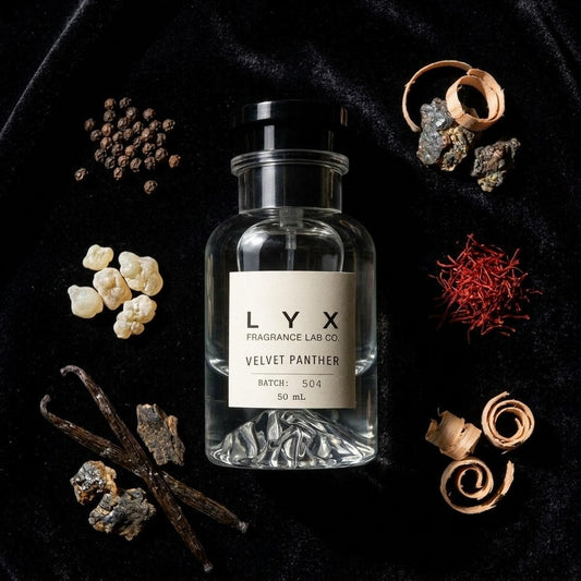Velvet Panther 504 – black pepper, olibanum, saffron, vanilla, labdanum and cedar